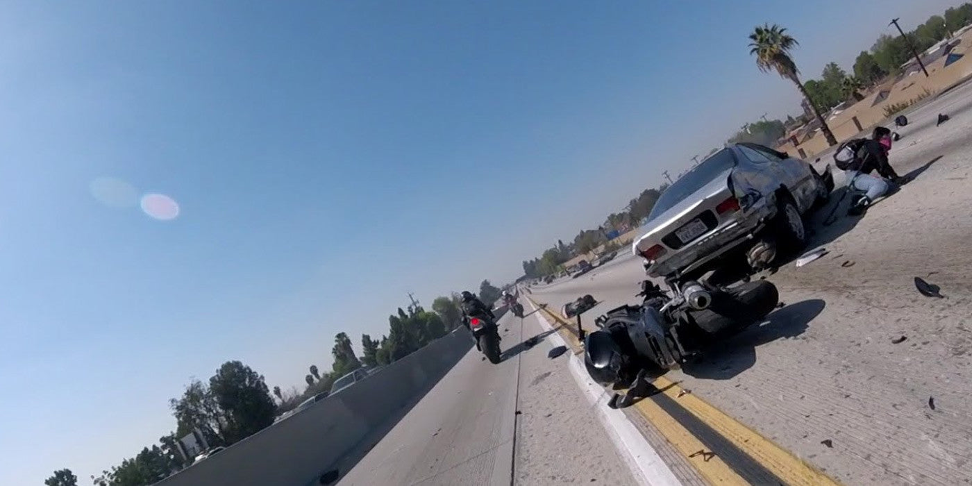 All girls ride motorcycle accident